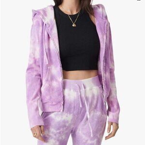 Bandier x Sincerely Jules zip up hoodie, lavender tie-dye, XL